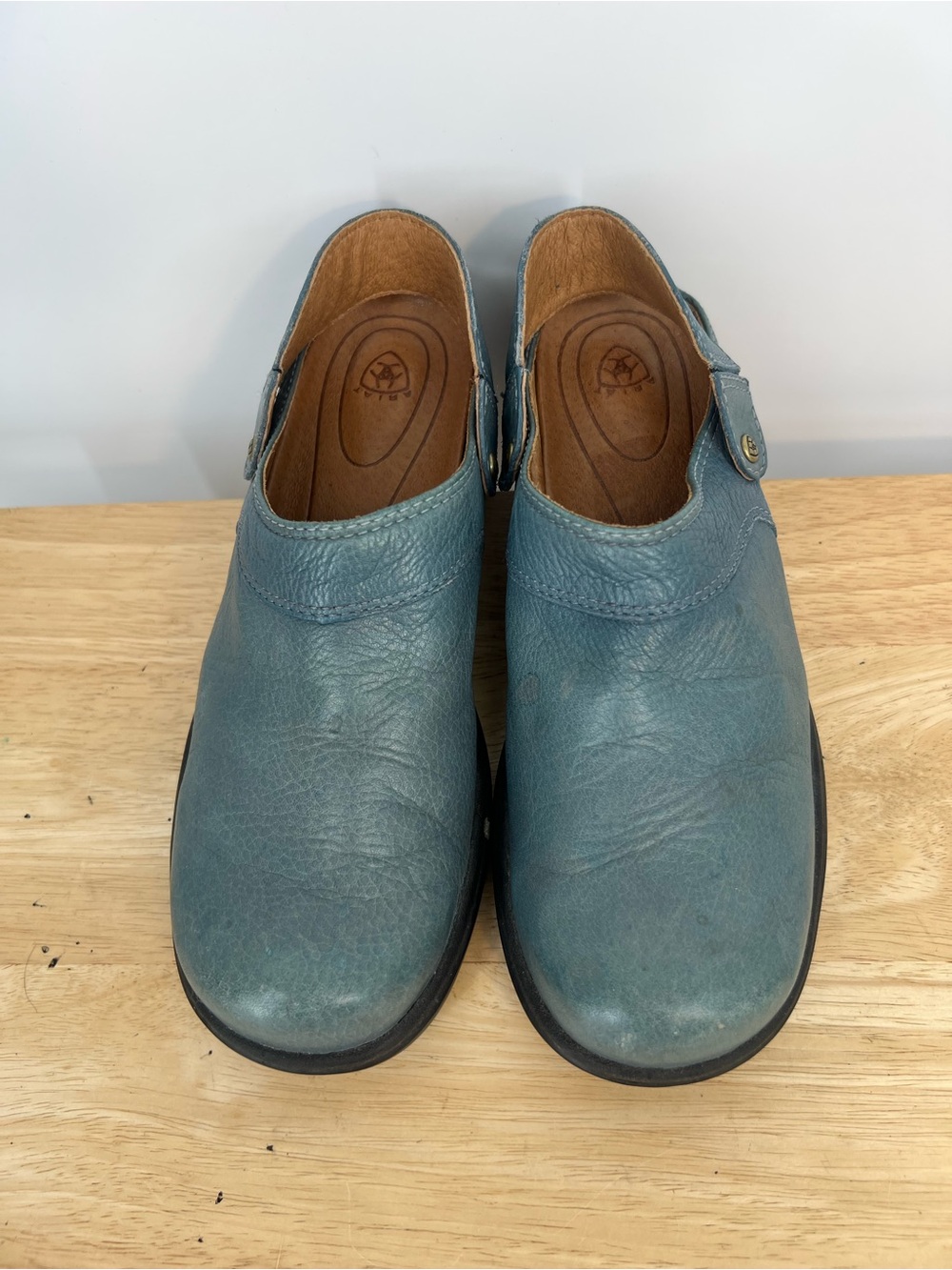 Ariat Teal Slip-On Leather Clogs mules